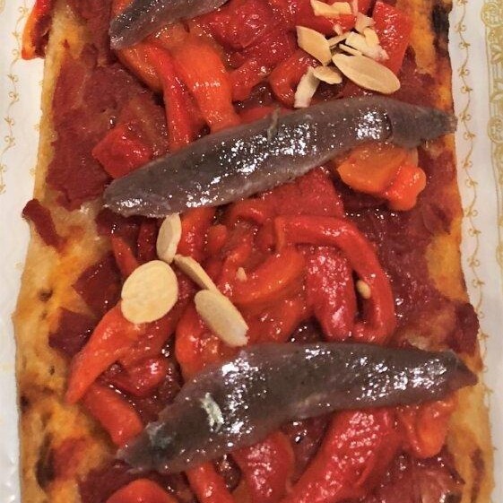 tosta pimiento y anchoa